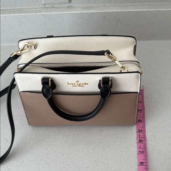 kate spade Two-Tone Satchel Bag - Cream and Tan - Picture 4 of 5